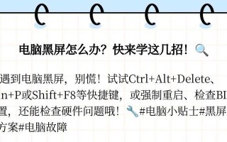 电脑黑屏恢复方法大全（解决电脑黑屏问题的有效技巧与方法）